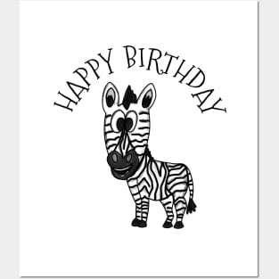 Zebra Happy Birthday Wildlife Safari Animal Lover Posters and Art